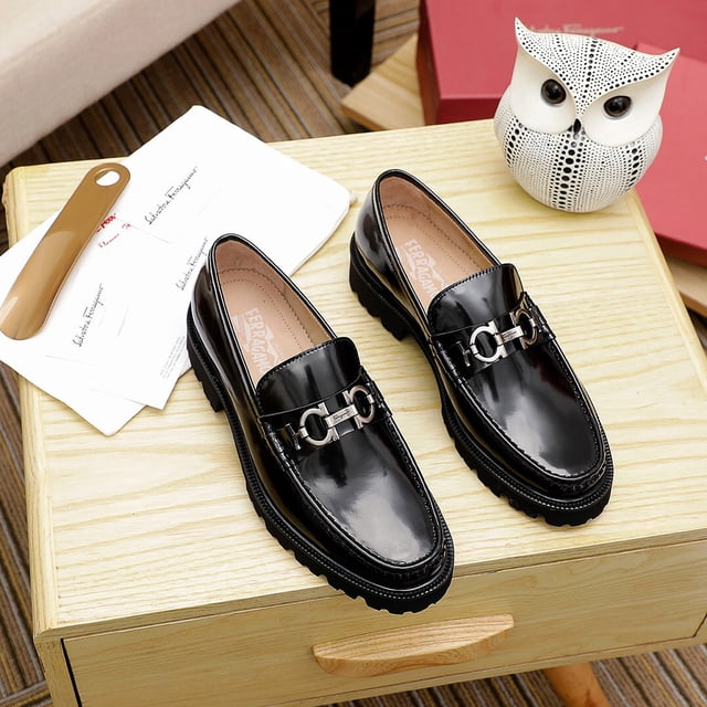 Salvatore Ferragamo cuero genuino Mocassin zapatos de cuero de alta calidad hombres zapatos casuales talla grande 38 ~ 46 mocasines de boda de alto nivel t6kT Gao Jiahui unisex