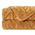 thumbnail image 3 of Chanasya Fuzzy Soft Cloud Textured Embossed Faux Fur Throw Blanket - Plush Sherpa Solid Cozy Blanket for Bed Sofa Chair Couch Cover Living Bed Room (50x65 Inches) Golden Blanket, 3 of 3