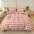 thumbnail image 3 of Red and White Plaid Duvet Cover Set Grid Stripe Series Comforter Covers Geometric Checkered Pattern Home Hotel Bedding Decor, 3 of 6