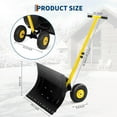 thumbnail image 6 of Garvee 29W*16.5H" Snow Shovel with Wheels, Steel Blade Snow Pusher, Adjustable Angle/Height Handle, Yellow+Black, 6 of 7