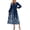 Navy Floral, variant on Zeagoo Fall Dresses for Women Long Sleeve Midi Dress Casual A Line Dresses Pleated Flare Dress with Pockets