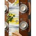 thumbnail image 3 of Table Runner 108 Inches Long for Kitchen Dining, Yellow Grey Ombre Dresser Scarf Farmhouse, Dining Table Decorations for Wedding/Parties, Abstract Art Oil Painting Rustic Modern 13 x 108 In, 3 of 9