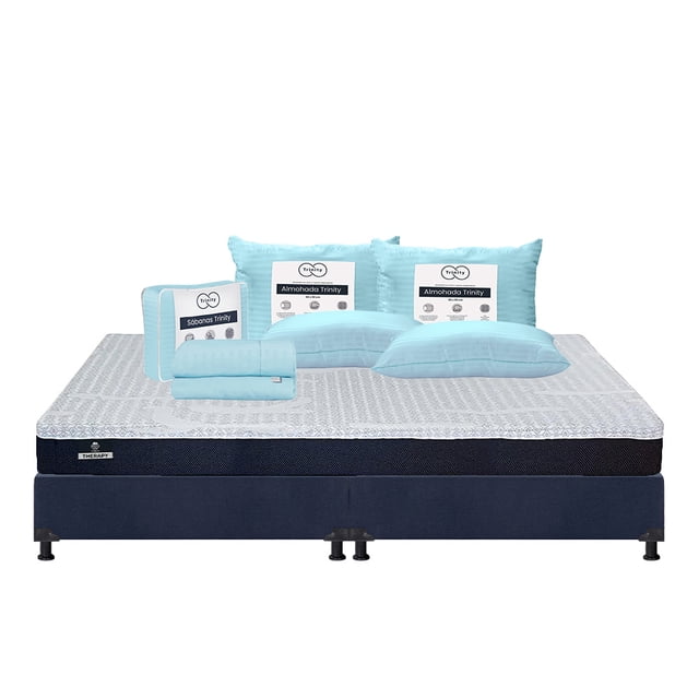 Colchón King Size Therapy Spring Air + Juego de Sábanas + Almohada Trinity