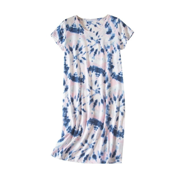 Gibobby Camisón para mujer Día de San Valentín Camisón algodón para mujer, ropa dormir, camisa manga corta, vestido dormir con estampado informal(Morado,M)