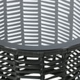 thumbnail image 3 of Kriday Wicker Side Table with Tempered Glass Top, Black, 3 of 6
