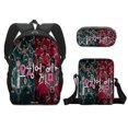 thumbnail image 1 of Yh-3pcs Squid Game Backpack School Bag Pencil Case Set Children Shoulder Bag H, 1 of 4