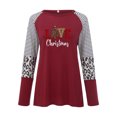 thumbnail image 4 of Christmas Long Sleeve Shirts for Women Merry Christmas Print T Shirt Xmas Leopard Tree T-shirt Holiday Graphic Tee Tops, 4 of 5