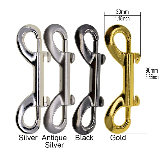 Baohd 4 Pcs Boutons-Pression Acier Double Tête Couleur Unie Porte-Clés Laisse pour Animaux Crochet Ceinture Clips Réutilisables Boucles