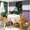 thumbnail image 3 of Outdoor Curtains for Patio Waterproof Purple Gray Geometric Indoor/Outdoor Curtain Tiebacks Stitching Morocco Pattern Privacy Sun Block Grommet Drapes for Pergolas Gazebo Porch 2 Panel 54x108 Inch, 3 of 9