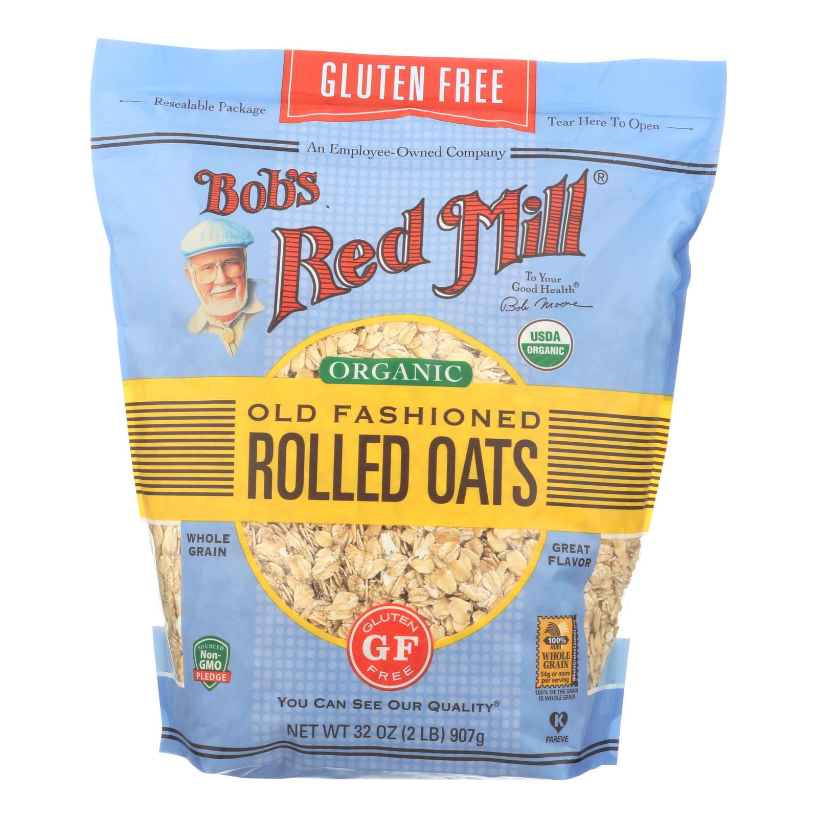 Bob's Red Mill Organic Old Fashioned Rolled Oats Gluten Free 32 OZ ...