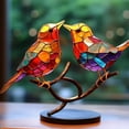 thumbnail image 4 of Bird Gifts - Stained Birds on Branch Desktop Ornaments - Bird Decor Figurine Statue Home Decor - Bird Gifts for Women Living Room Bedroom Shelf Display Birthday Gift Decoration E, 6.3", 1Pcs, 4 of 4