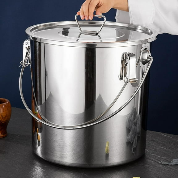 Stainless Steel Stockpot Canning Pasta Pot Easy to Clean for Boiling Strew Simmer Large Soup Pot with Lid for Hotel Household 20L