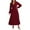 Wine, variant on Antinious Women Wedding Guest Dress Solid V Neck Long Sleeve Sleeve Smocked High Slit Banquet Long Dress,Birthday Dresses for Women,Women Party Dress,Army Green,XL