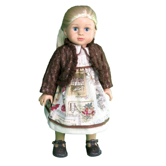Antique Printed Dress with Sweater For 18 inch dolls