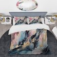 thumbnail image 2 of Designart "Cerulean Geode Depths I" Abstract Marble Bedding Covert Set - Modern Pink Abstract Bed Set With 2 Shams, 2 of 6
