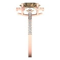 thumbnail image 3 of 2.27 ct Oval Cut Simulated Champagne Diamond Solitaire with Accents Engagement Ring for Women in 18K Rose Gold, 3 of 5
