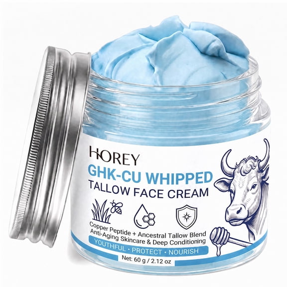 GHK-CU Copper Peptide Grass-Fed Beef Tallow & Manuka Honey Balm – Face Moisturizer, Barrier Support, Anti-Aging 60g