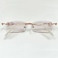 thumbnail image 6 of Women's Ultra-light Rimless Gold Reading Glasses 2.0 Sunglasses Blue Light Blocking Presbyopic Glasses Gradient Purple Rectangle Readers +2.00, 6 of 6