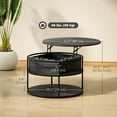 thumbnail image 3 of HOMCOM Lift Top Coffee Table, Round Coffee Table with Storage Shelf, Grey, 3 of 10