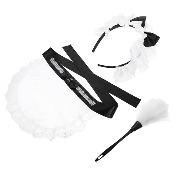 TINKSKY 1 Set Costume For Women - Black Apron, Headband & Duster - , Cosplay & Party Accessories