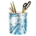 thumbnail image 1 of Waveyu Portalápices Para Escritorio Organizador De Decoración De Escritorio De Mármol Portavasos De Lápiz De Cerámica Duradero Diseño De Mármol Tazas De Maquillaje Para Pinceles Para Oficina Aula Azul, 1 of 5