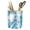Blue Marble, variant on Large Capacity Colored Pen Holder for Desk, Ceramic Pencil Holder Pen Cup Marker Holder Makeup Brush Holders, Desk Accessories & Workspace Organizers for Home, Office, White Flower
