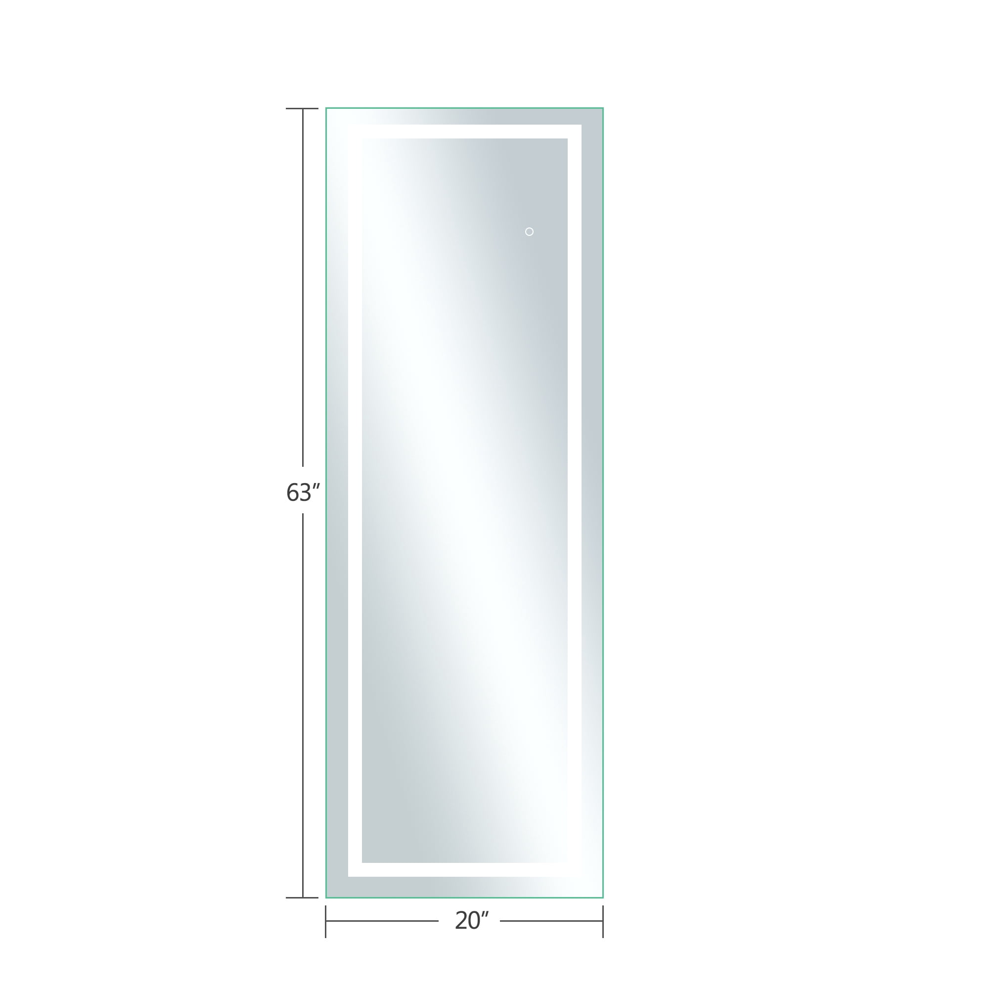 LED Full-Length Mirror Standing Mirror 63"x20",Sliver
