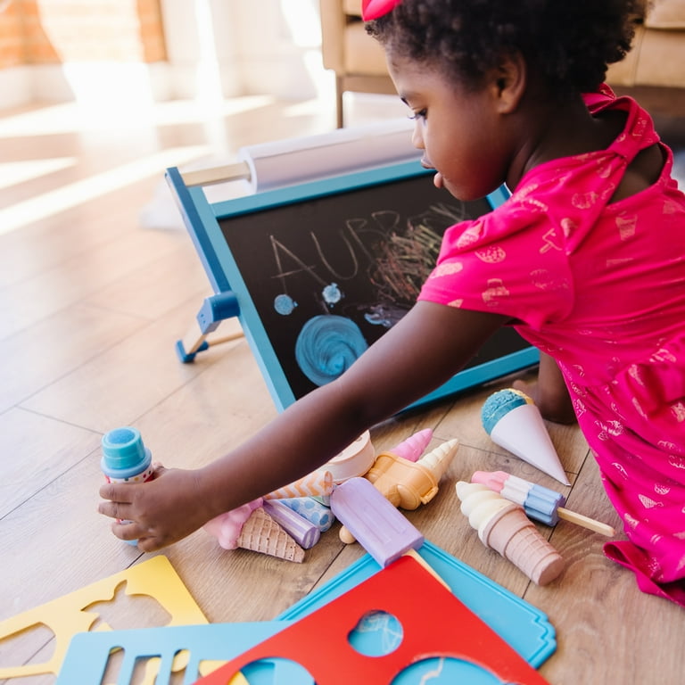 Melissa & Doug Ice Cream Shop Multi-Colored Chalk and Holders Play