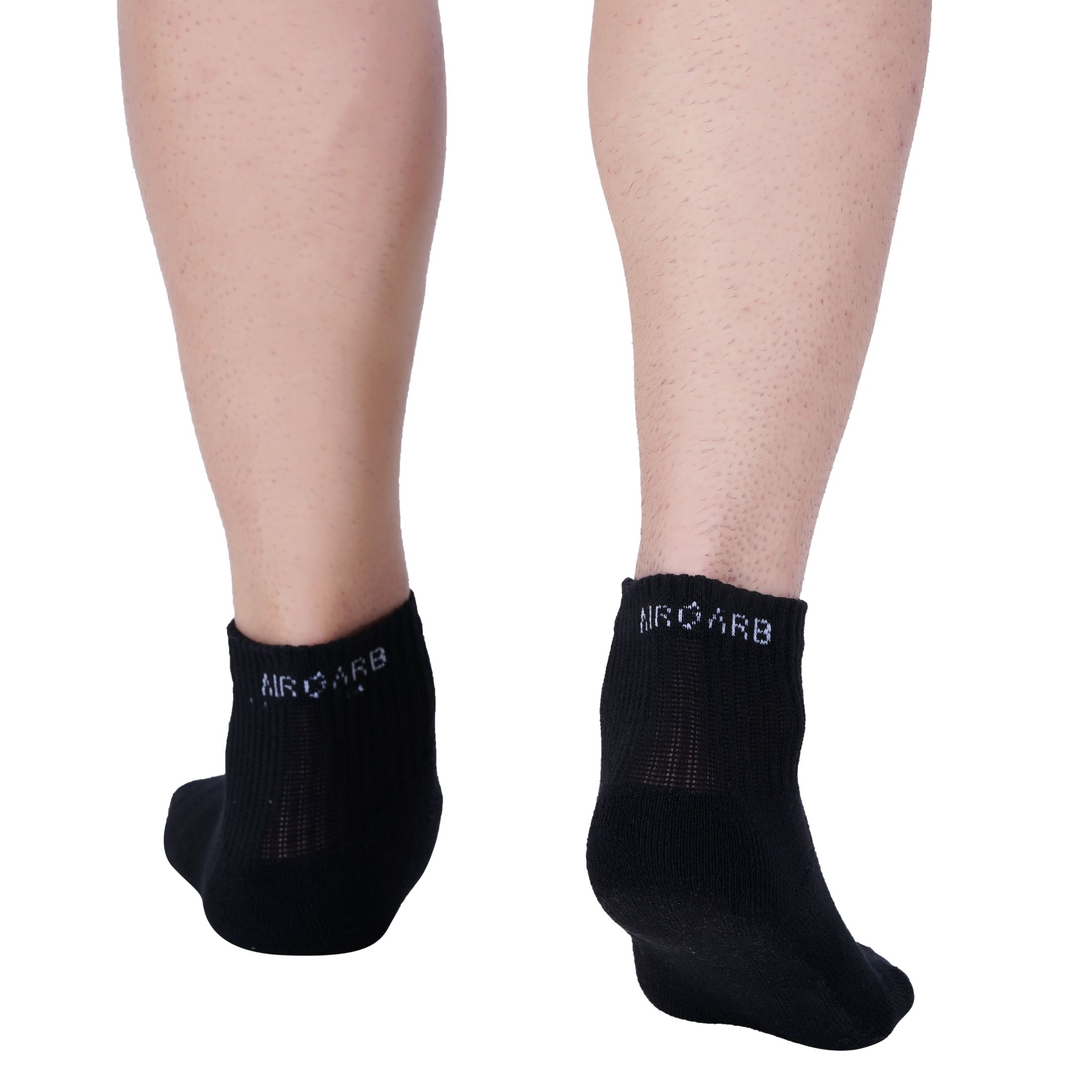 AirGarb Cushioned High Ankle Socks for Men and Women Made with Cotton & Spandex Free Size - HA12-P6BL6 (Pack of 12)