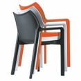 thumbnail image 4 of Compamia Diva Resin Outdoor Patio Dining Arm Chair in Silver, 4 of 10