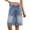 Blue, variant on Noric Women's High Waisted Denim Bermuda Shorts Loose Fit Straight Leg Jean Shorts with Pockets Classic Solid Color