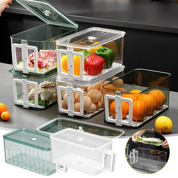 Ganfancp Nevera Caja de Almacenamiento de 7 Litros de Gran Capacidad Caja Transparente de Conservación de Frescos Plegable de Grado Alimenticio de Cocina de Sellado de Alimentos Tiempo de Clasificaci