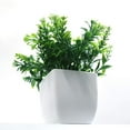 thumbnail image 4 of Mini Potted Artificial Plants Plastic Fake Green Plant for Home Decor Office Desk Shower Room Decoration Faux Plants Indoor (White, Set of 2), 4 of 5