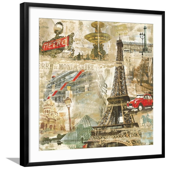 Art.com In Paris Art Print by Tyler Burke, Black Frame Wall Art, 29" x 29"