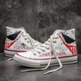 thumbnail image 1 of Zapatos de lona de Venom de la película de Disney, zapatillas altas informales de Anime a la moda, zapatos blancos y negros Unisex para adolescentes, zapatos de pato mandarínBlanco44 Deng Xun unisex, 1 of 2