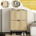 thumbnail image 3 of Fiogmub Free Standing Shoe Storage Cabinet with 2 Flip Drawers, Wooden Brown, 39.68 lb, 3 of 7