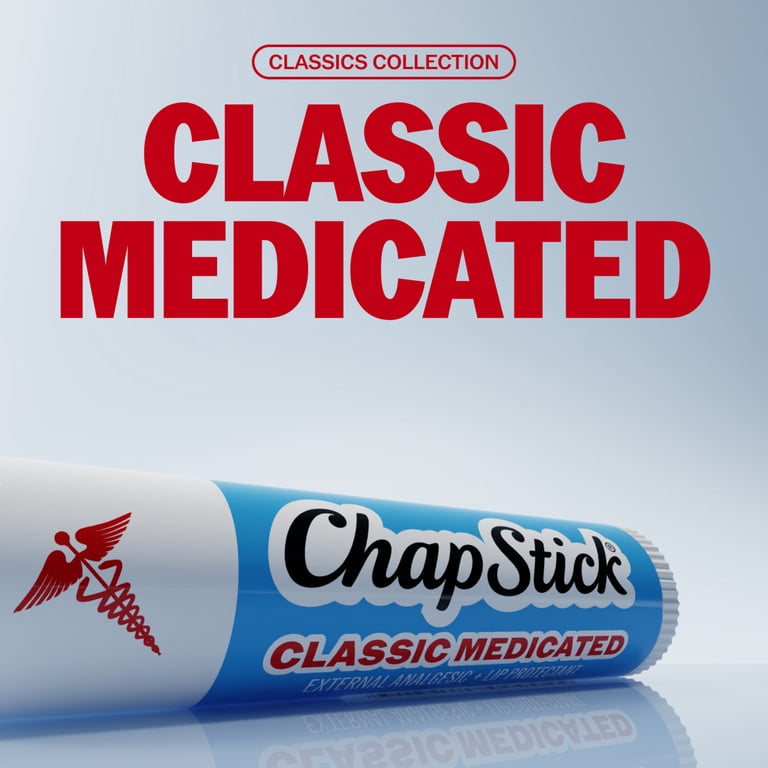 ChapStick Classic Medicated Lip Balm Pack 0.15 oz Each, 3-Count