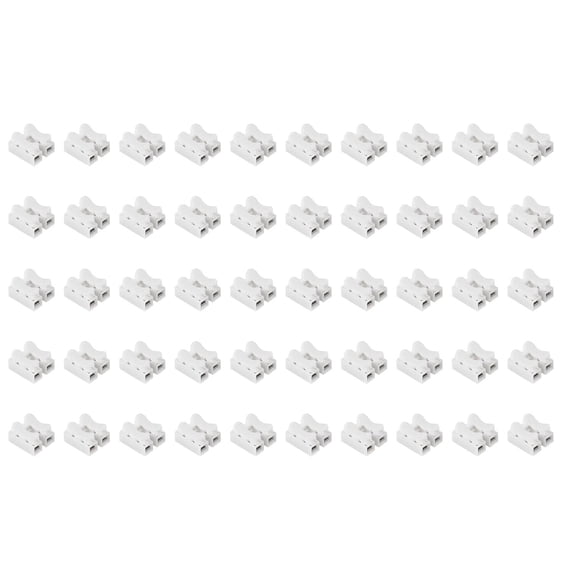 KLKCMS 50 Pieces Spring Wire Connectors CH-2 Wiring Terminals Spring Clamp Terminal