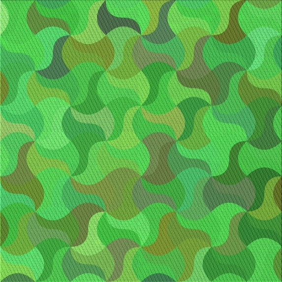 Ahgly Company Indoor Square Patterned Dark Lime Green Area Rugs, 4' Square