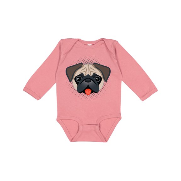 Inktastic Cute Pug Puppy Dog Boys or Girls Long Sleeve Baby Bodysuit