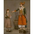 thumbnail image 2 of Jean-Etienne Liotard 15x18 Black Ornate Wood Framed Double Matted Museum Art Print Titled - A Lady in Turkish Dress and Her Servant, 2 of 5