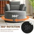 thumbnail image 2 of DREAMSIDEA Swivel Barrel Accent Chair for Living Room, Oversized Swivel Chair with Ottoman Single Sofa Chair Indoor, Chenille Grey, 2 of 5
