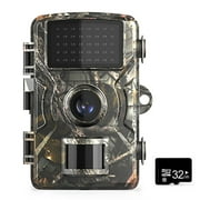 Anself Wildlife Hunting Camera 1080P Outdoor Camera Trail and Game Camera with 32GB TF Card 16MP Night Vision Scouting Camera
