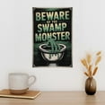thumbnail image 3 of Retro Funny Bathroom Poster Beware of The Swamp Monster Vintage Wall Art Print Poster, 3 of 8