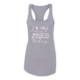 thumbnail image 2 of Wild Bobby I'm Only Talking to Jesus Today Inspirational/Christian Women Racerback Tank Top, Heather Grey, Large, 2 of 6