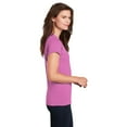thumbnail image 4 of Gildan Women’s V-Neck T-Shirt, Stretch Tees 100% Heavy Cotton Ladies Short Sleeves T-Shirt, Azalea XL, 4 of 5