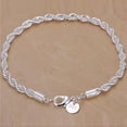 thumbnail image 3 of Clearance!Sterling Silver Bracelet Plated Twist-linked Bracelet Chain Cuff Bangle Lady Hand Accessories, 3 of 5