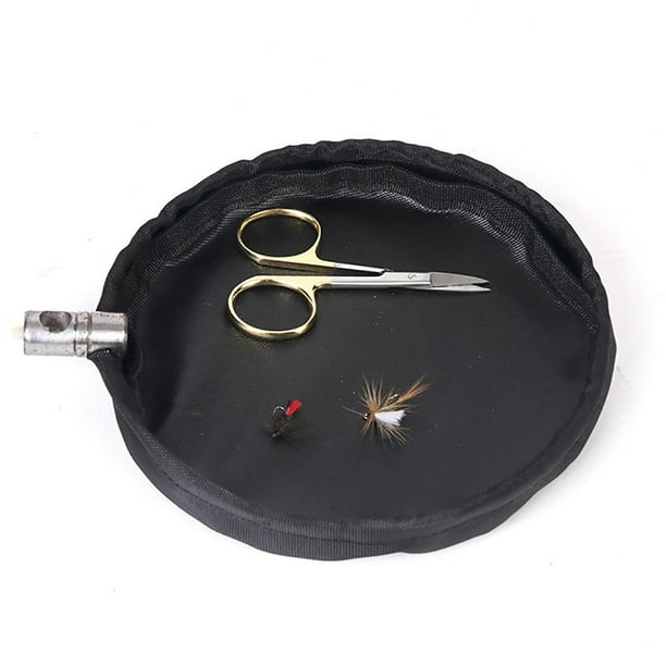 Contenedor para atado de moscas fácil de vaciar, recipiente para residuos, recogedor de residuos para atado de moscas, tornillo de banco para atado de