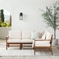 thumbnail image 2 of Walker Edison Modern Solid Wood 5-Piece Chevron Outdoor Sectional Set, Dark Brown, 2 of 6