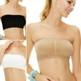 thumbnail image 3 of Womens Strapless Padded Bra Bandeau Tube Top Removable Pads Seamless Crop Colors, 3 of 5